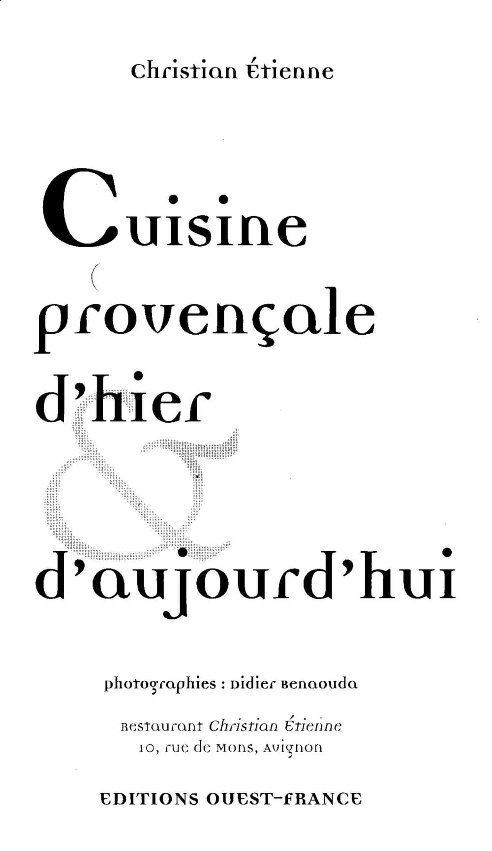 Cuisine provençale d'hier et d'aujourd'hui