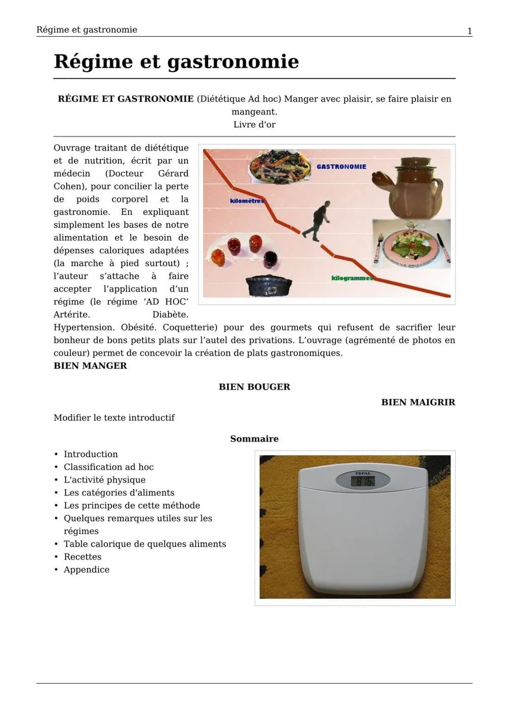 Régime et gastronomie