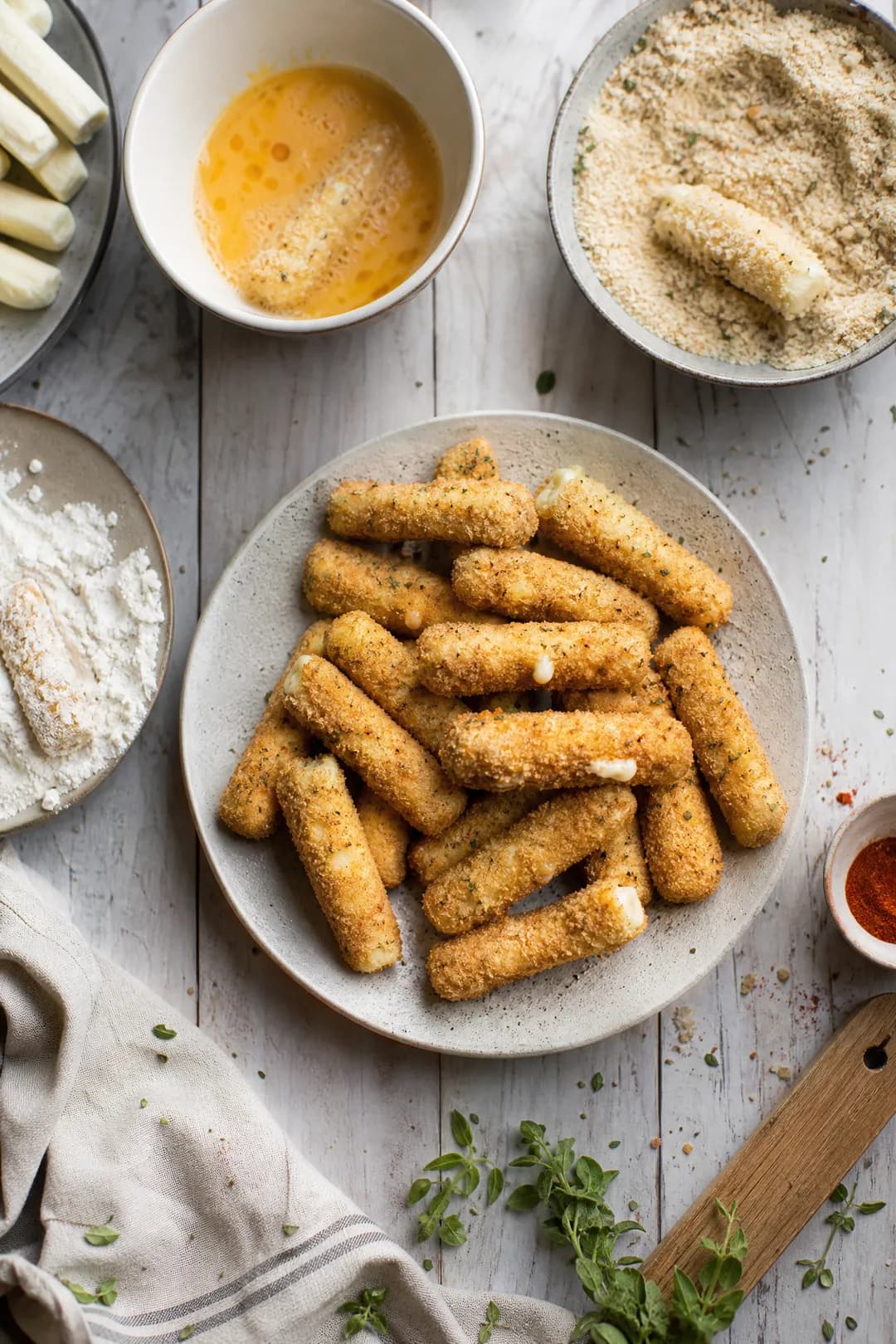 Bâtonnets de Mozzarella Panés