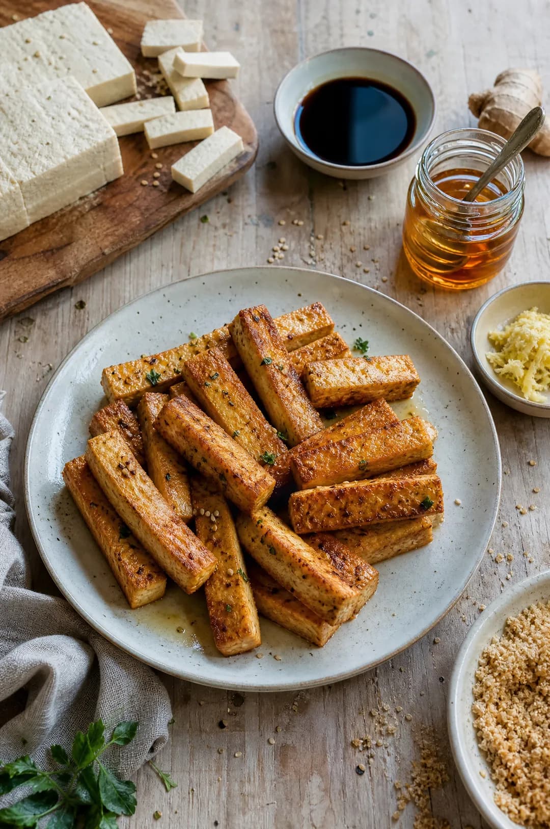 Bâtonnets de Tofu Marinés