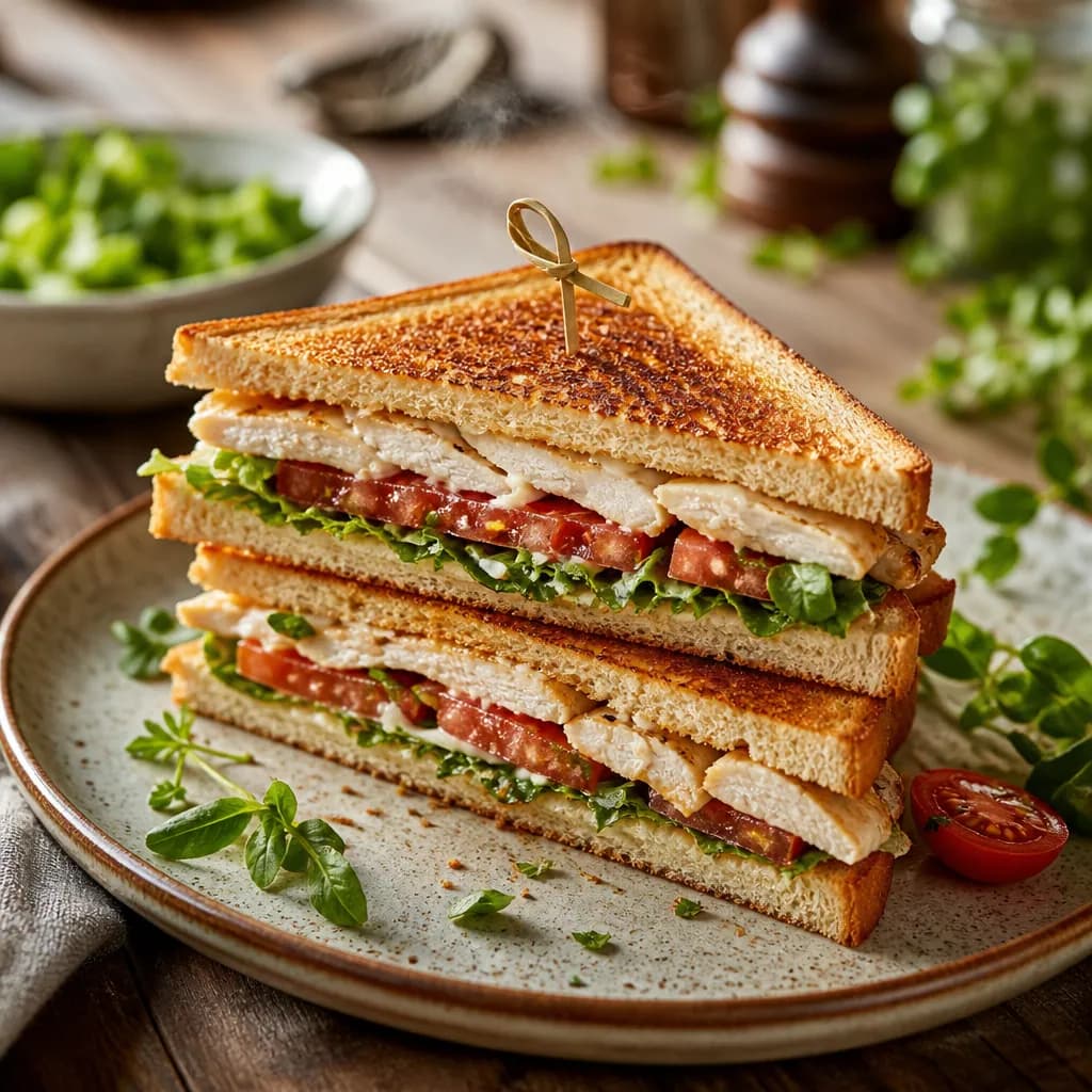 Club sandwich poulet-tomate