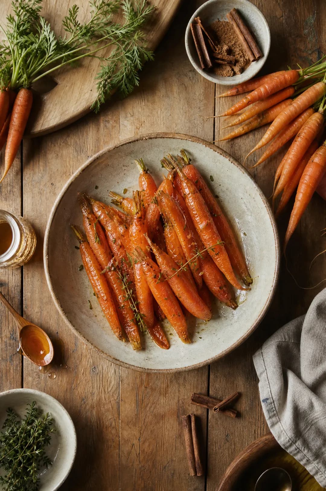 Petites carottes au miel et à la cannelle