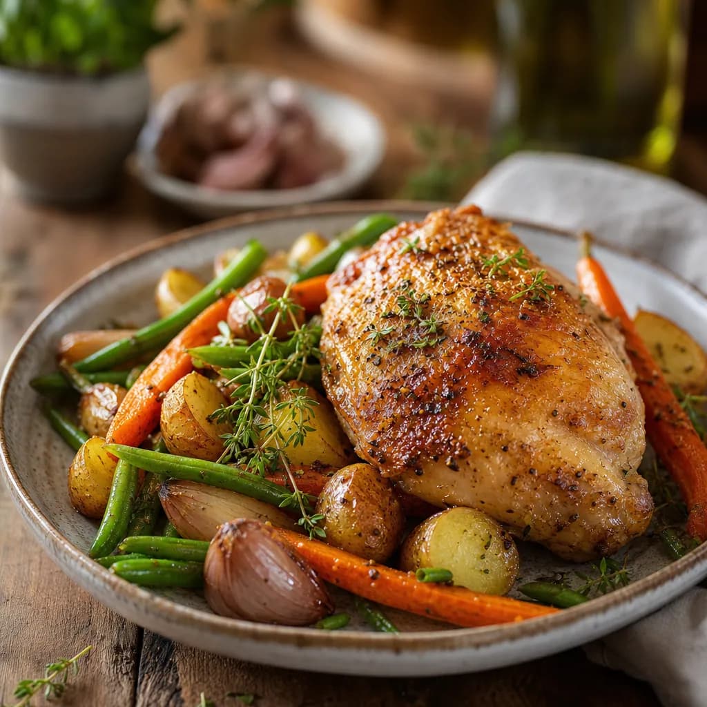 Poulet rôti à l'AirFryer & légumes croquants