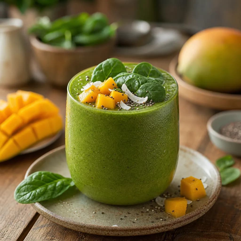 Smoothie vert détox mangue & épinards