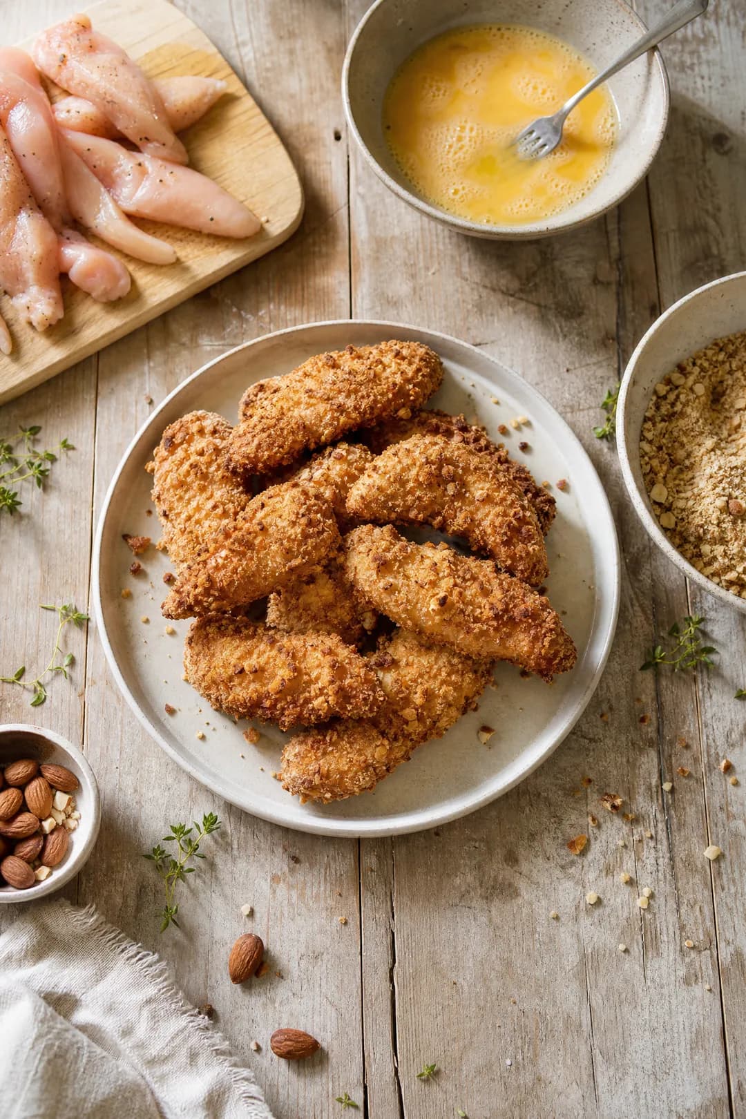 Tenders de Poulet à la Chapelure d’Amandes