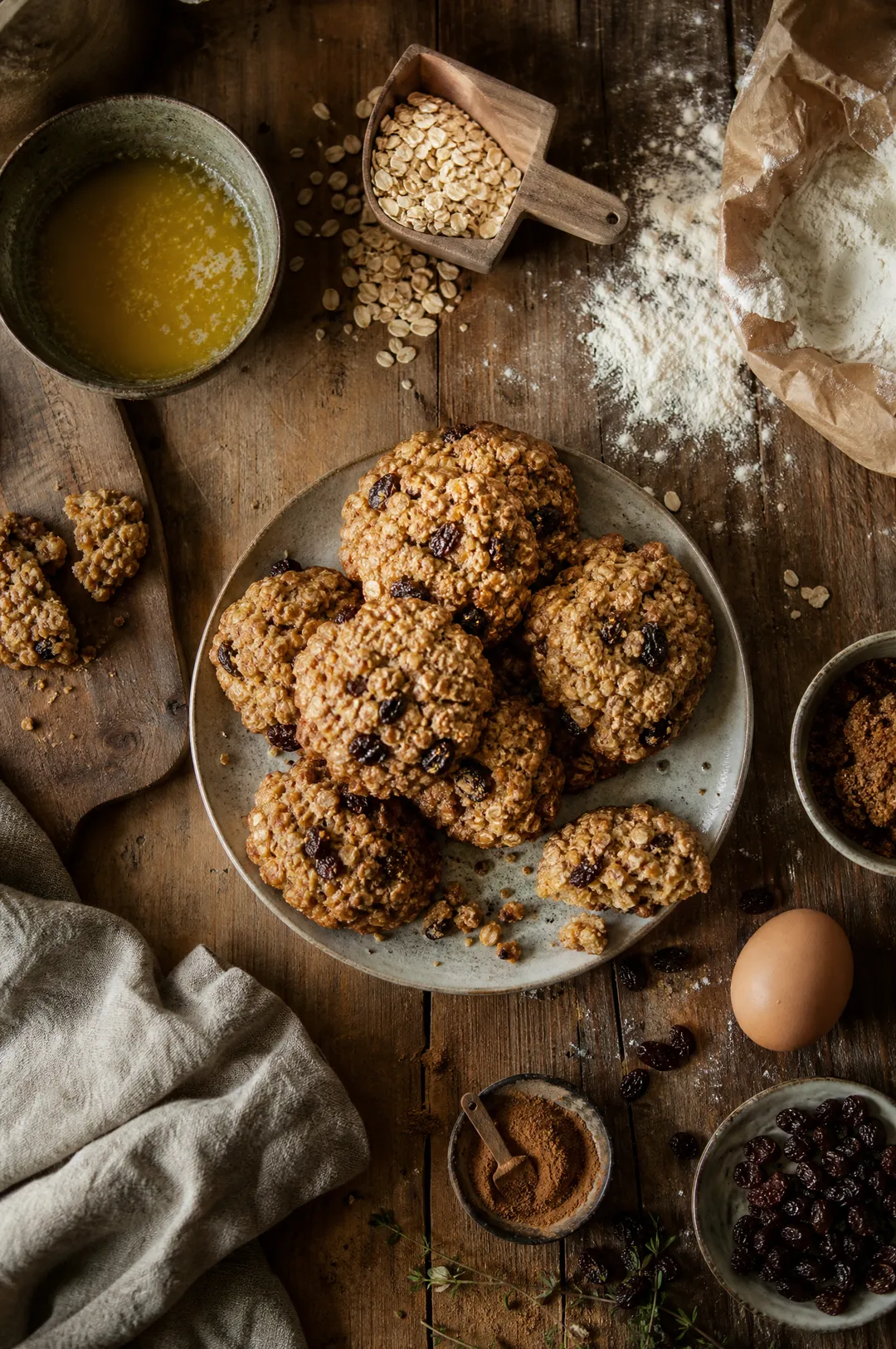 Biscuits aux flocons d’avoine et raisins secs