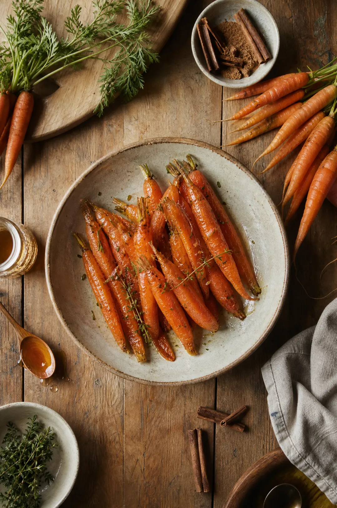 Petites carottes au miel et à la cannelle