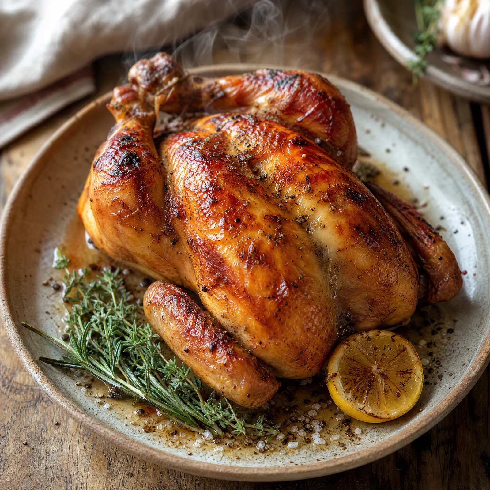 Poulet rôti entier croustillant à l'Air Fryer