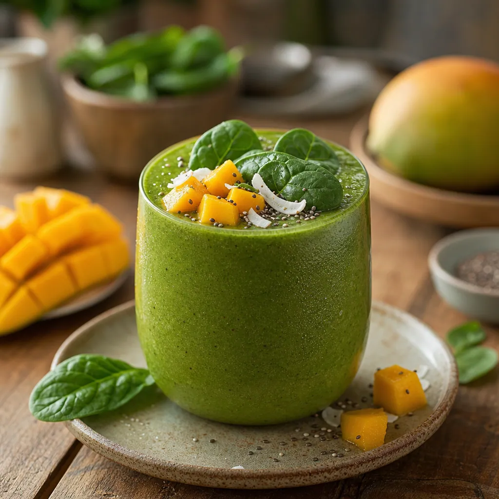Smoothie vert détox mangue & épinards