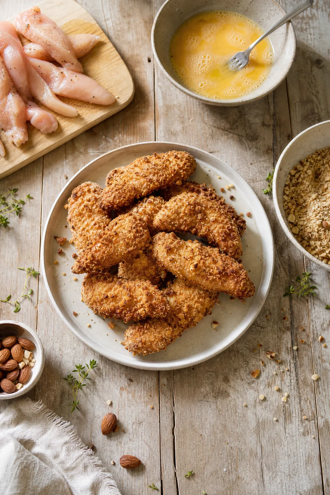 Tenders de Poulet à la Chapelure d’Amandes