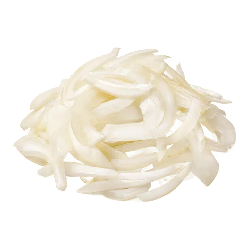 Gros oignon blanc émincé